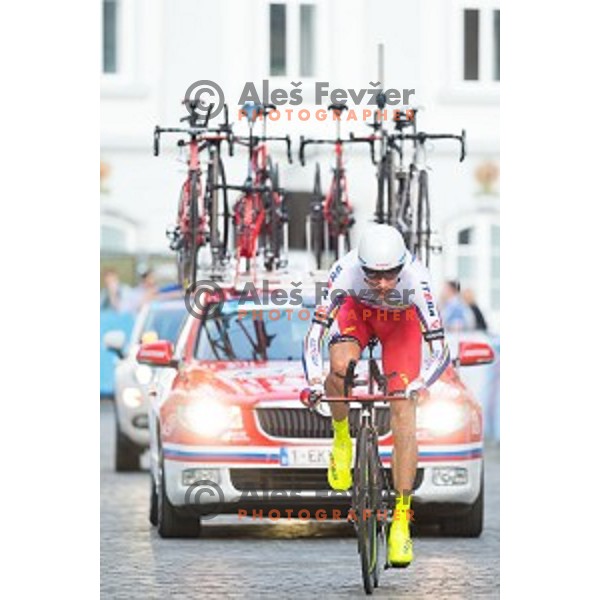 Maxim Belkov of Team Katusha in action during 1st Stage of 22. Tour of Slovenia, 8,8 km time trial in center of Ljubljana, Slovenia, on June 18th, 2015