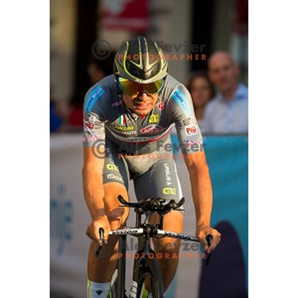 Simone Ponzi of team SouthEast in action during 1st Stage of 22. Tour of Slovenia, 8,8 km time trial in center of Ljubljana, Slovenia, on June 18th, 2015