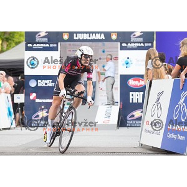 Zan Jerkic of team Radenska Ljubljana in action during 1st Stage of 22. Tour of Slovenia, 8,8 km time trial in center of Ljubljana, Slovenia, on June 18th, 2015