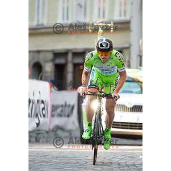 in action during 1st Stage of 22. Tour of Slovenia, 8,8 km time trail in center of Ljubljana, Slovenia, on January 30th, 2012