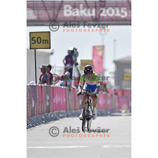 Jan Tratnik of Slovenia competes at Men\'s Time trial at Bligah Beach during First European Games Baku 2015, Azerbaijan on June 18, 2015