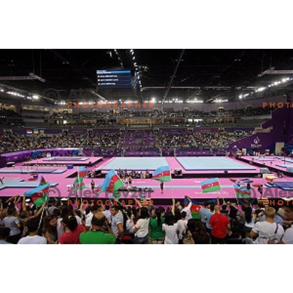 Saso Bertoncelj of Slovenia, winner of gold medal in Artistic Gymnastics at pommel horse at First European Games Baku 2015 in National Gymnastics Arena in Baku, Azerbaijan on June 20, 2015