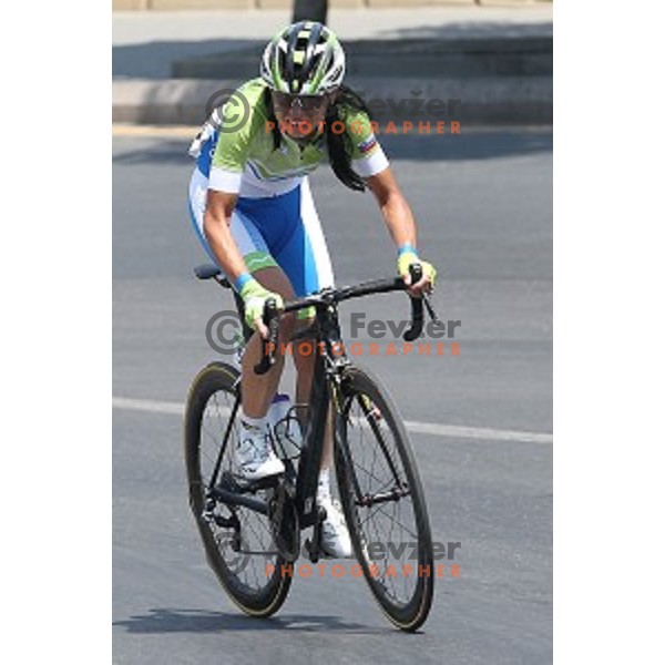 Ursa Pintar of Slovenia during Women\'s road race 120 km at First European Games Baku 2015, Azerbaijan on June 20, 2015