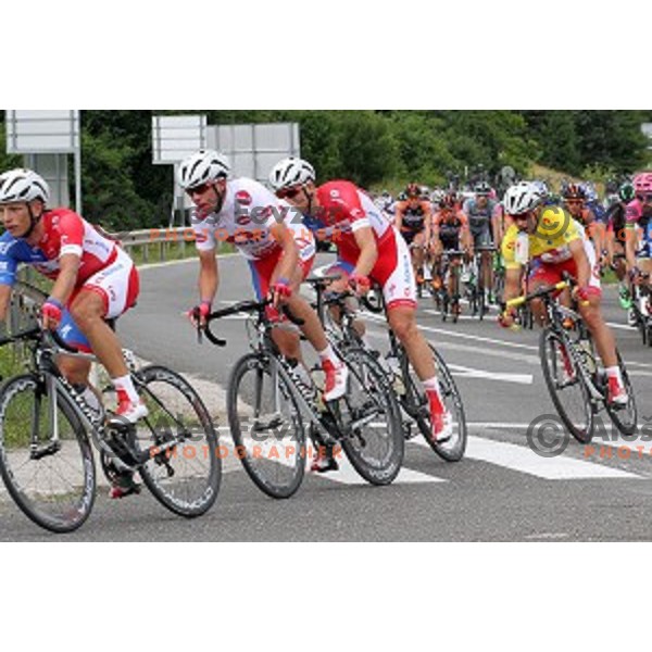Klemen Stimulak, Domen Novak, Radoslav Rogina, Primoz Roglic during Final stage Rogaska Slatina-Novo Mesto (165,5 km) of 22.Tour of Slovenia in Novo Mesto on June 21, 2015