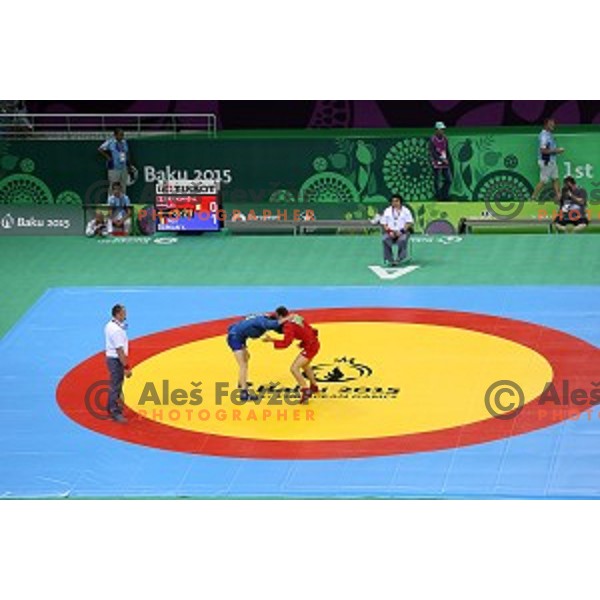 eight-finals of Sambo Men\'s - 74 kg at First European Games Baku 2015 in Heydar Aliyev Arena in Baku, Azerbaijan on June 22, 2015