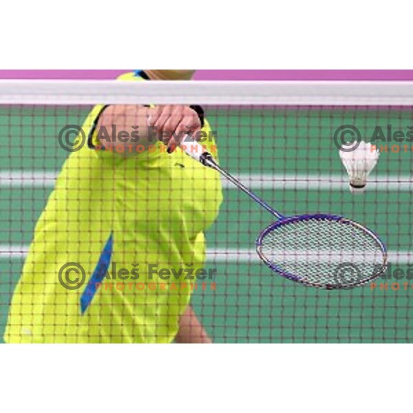 Kaja Stankovic of Slovenia plays in group stage of Badminton Tournament at First European Games Baku 2015 in Baku Sports Hall, Azerbaijan on June 22, 2015