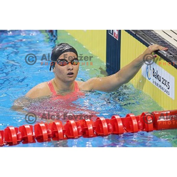 Izabela Milanez of Slovenia swims in qualification at First European Games Baku 2015 in Baku Aquatics Centre, Azerbaijan on June 23, 2015