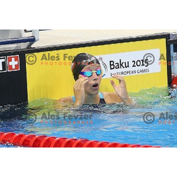 Tara Vovk of Slovenia swims in qualification at First European Games Baku 2015 in Baku Aquatics Centre, Azerbaijan on June 23, 2015