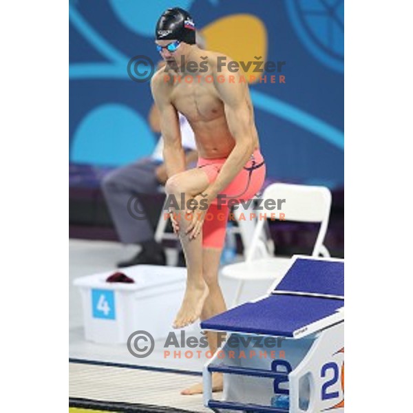 Blaz Demsar of Slovenia swims in qualification at First European Games Baku 2015 in Baku Aquatics Centre, Azerbaijan on June 23, 2015