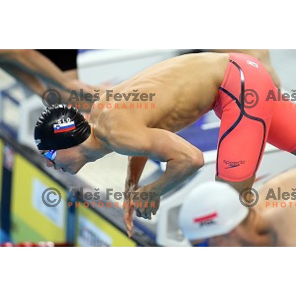 Blaz Demsar of Slovenia swims in qualification at First European Games Baku 2015 in Baku Aquatics Centre, Azerbaijan on June 23, 2015