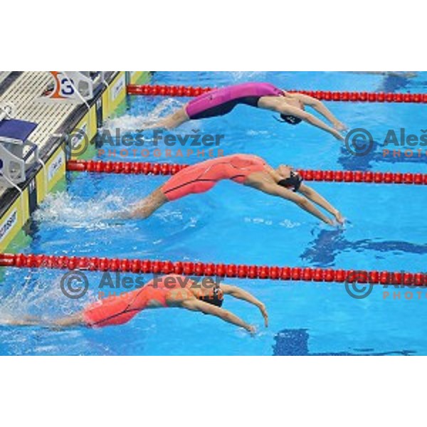 Gaja Kristan and Ava Schollmayer of Slovenia swim in qualification at First European Games Baku 2015 in Baku Aquatics Centre, Azerbaijan on June 23, 2015
