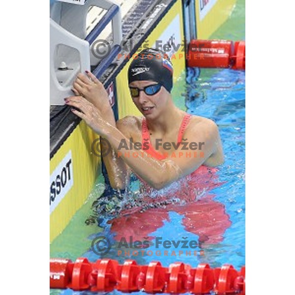 Ava Schollmayer of Slovenia swims in qualification at First European Games Baku 2015 in Baku Aquatics Centre, Azerbaijan on June 23, 2015