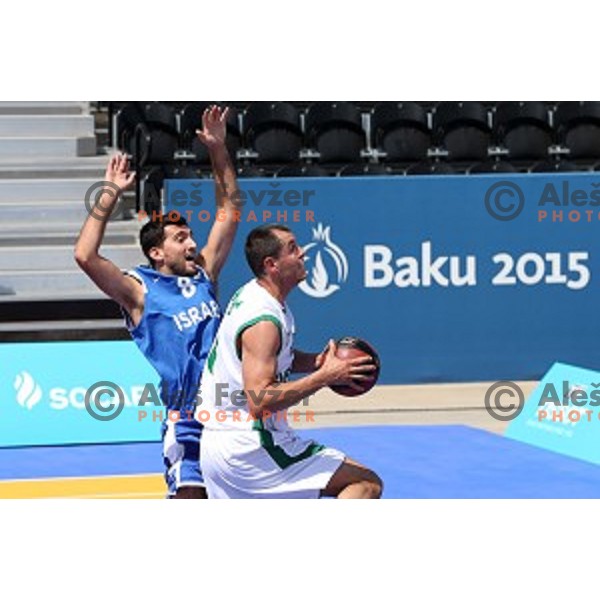 Basketball match 3x3 Slovenia-Israel at First European Games Baku 2015 in European Games Park, Azerbaijan on June 23, 2015
