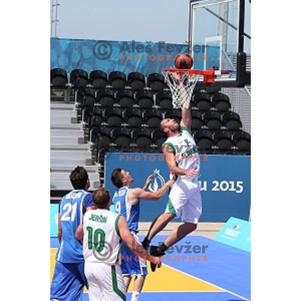 Basketball match 3x3 Slovenia-Israel at First European Games Baku 2015 in European Games Park, Azerbaijan on June 23, 2015