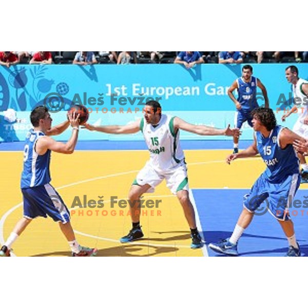 Basketball match 3x3 Slovenia-Israel at First European Games Baku 2015 in European Games Park, Azerbaijan on June 23, 2015