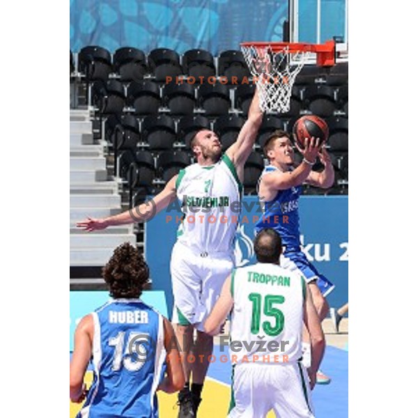 Basketball match 3x3 Slovenia-Israel at First European Games Baku 2015 in European Games Park, Azerbaijan on June 23, 2015