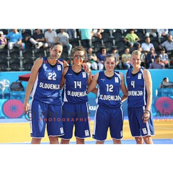 Preliminary round group C Women\'s basketball match 3x3 Slovenia-Ireland at First European Games Baku 2015 in European Games Park, Azerbaijan on June 23, 2015