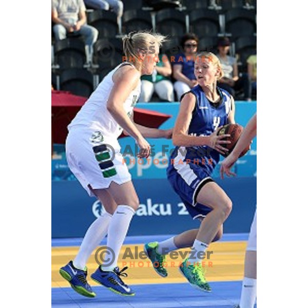 Preliminary round group C Women\'s basketball match 3x3 Slovenia-Ireland at First European Games Baku 2015 in European Games Park, Azerbaijan on June 23, 2015