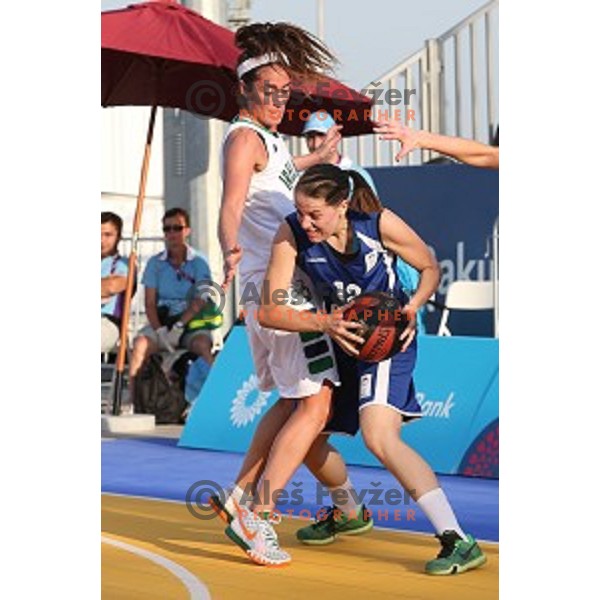 Preliminary round group C Women\'s basketball match 3x3 Slovenia-Ireland at First European Games Baku 2015 in European Games Park, Azerbaijan on June 23, 2015