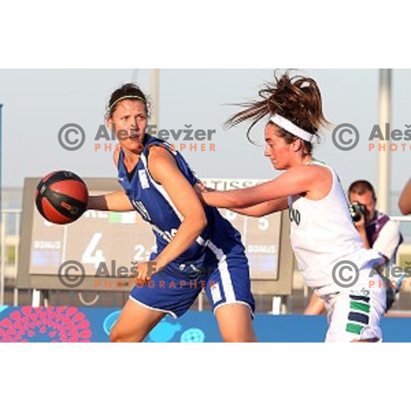 Preliminary round group C Women\'s basketball match 3x3 Slovenia-Ireland at First European Games Baku 2015 in European Games Park, Azerbaijan on June 23, 2015