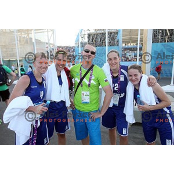 Preliminary round group C Women\'s basketball match 3x3 Slovenia-Ireland at First European Games Baku 2015 in European Games Park, Azerbaijan on June 23, 2015