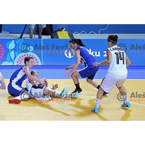 Preliminary round group C Women\'s basketball match 3x3 Slovenia-Slovakia at First European Games Baku 2015 in European Games Park, Azerbaijan on June 23, 2015