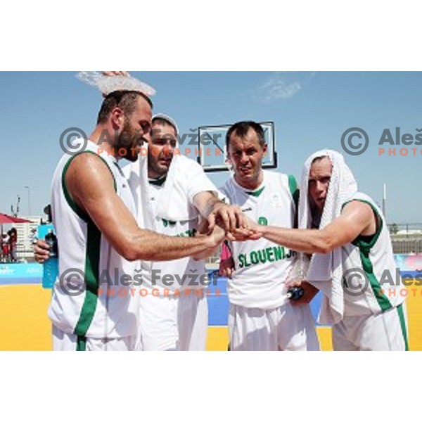 Jure Erzen, dario Krejic, Primoz Troppan, Jersin at Preliminary round group A Men\'s basketball match 3x3 Slovenia- Lithuania at First European Games Baku 2015 in European Games Park, Azerbaijan on June 24, 2015