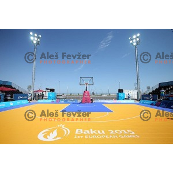 Preliminary round group A Men\'s basketball match 3x3 Slovenia- Lithuania at First European Games Baku 2015 in European Games Park, Azerbaijan on June 24, 2015