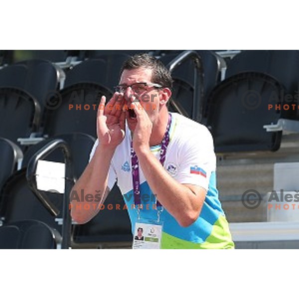 Preliminary round group A Men\'s basketball match 3x3 Slovenia- Lithuania at First European Games Baku 2015 in European Games Park, Azerbaijan on June 24, 2015