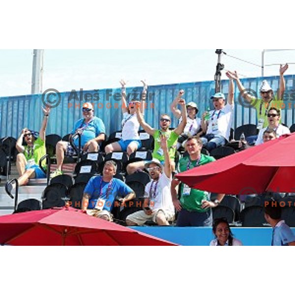 Preliminary round group A Men\'s basketball match 3x3 Slovenia- Lithuania at First European Games Baku 2015 in European Games Park, Azerbaijan on June 24, 2015