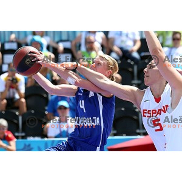 Preliminary round group C Women\'s basketball match 3x3 Slovenia-Spain at First European Games Baku 2015 in European Games Park, Azerbaijan on June 24, 2015