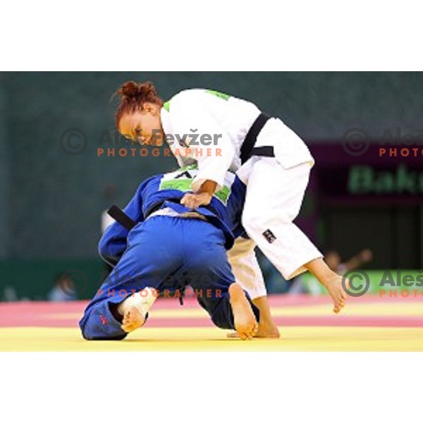Kristina Vrsic of Slovenia fights in Women\'s -48 kg at Judo Tournament in Heydar Aliyev Arena at First European Games Baku 2015 in European Games Park, Azerbaijan on June 25, 2015