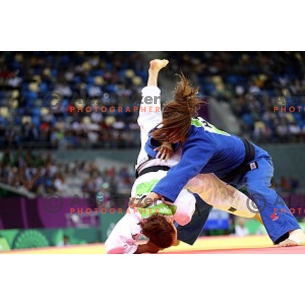 Kristina Vrsic of Slovenia fights in Women\'s -48 kg at Judo Tournament in Heydar Aliyev Arena at First European Games Baku 2015 in European Games Park, Azerbaijan on June 25, 2015
