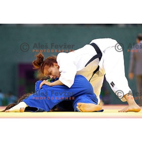 Kristina Vrsic of Slovenia fights in Women\'s -48 kg at Judo Tournament in Heydar Aliyev Arena at First European Games Baku 2015 in European Games Park, Azerbaijan on June 25, 2015