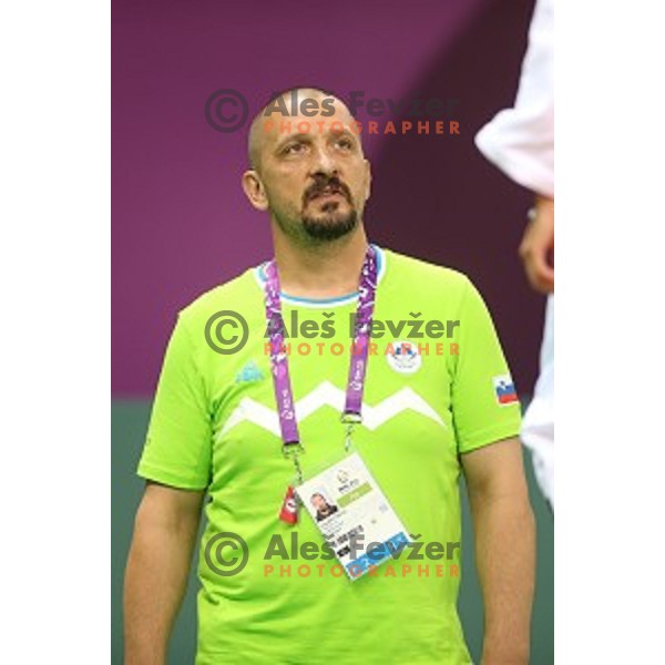 Coach Ivica Milosevic at Judo Tournament in Heydar Aliyev Arena at First European Games Baku 2015 in European Games Park, Azerbaijan on June 25, 2015