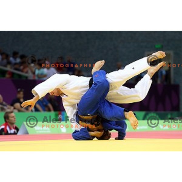 Matjaz Trbovc of Slovenia fights in Men\'s -60 kg at Judo Tournament in Heydar Aliyev Arena at First European Games Baku 2015 in European Games Park, Azerbaijan on June 25, 2015