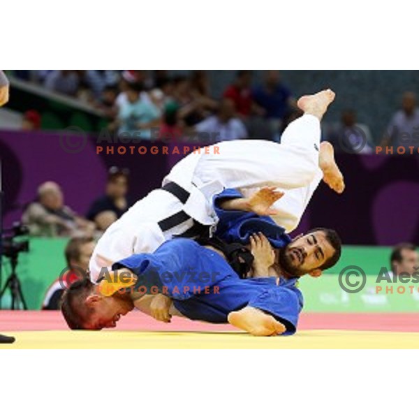 Matjaz Trbovc of Slovenia fights in Men\'s -60 kg at Judo Tournament in Heydar Aliyev Arena at First European Games Baku 2015 in European Games Park, Azerbaijan on June 25, 2015