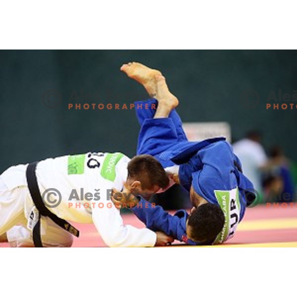 Matjaz Trbovc of Slovenia fights in Men\'s -60 kg at Judo Tournament in Heydar Aliyev Arena at First European Games Baku 2015 in European Games Park, Azerbaijan on June 25, 2015