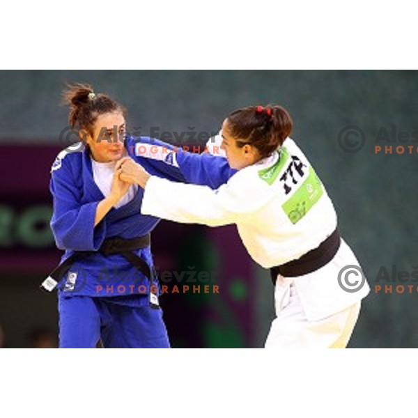 Vlora Bedeti of Slovenia fights in Women\'s -57 kg at Judo Tournament in Heydar Aliyev Arena at First European Games Baku 2015 in European Games Park, Azerbaijan on June 25, 2015