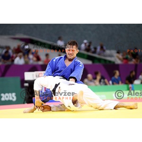 Matjaz Trbovc of Slovenia fights in Men\'s -60 kg at Judo Tournament in Heydar Aliyev Arena at First European Games Baku 2015 in European Games Park, Azerbaijan on June 25, 2015