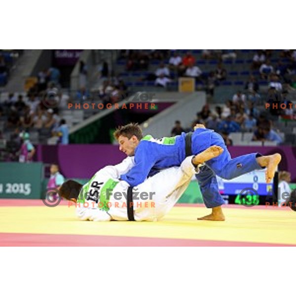Andraz Jereb of Slovenia fights in Men\'s -66 kg at Judo Tournament in Heydar Aliyev Arena at First European Games Baku 2015 in European Games Park, Azerbaijan on June 25, 2015