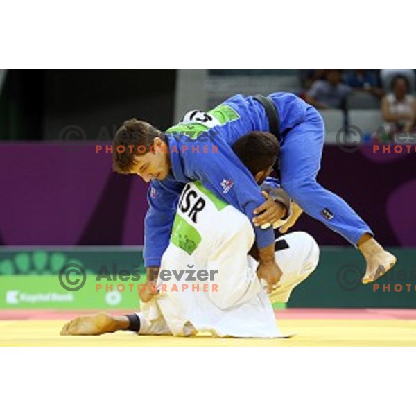 Andraz Jereb of Slovenia fights in Men\'s -66 kg at Judo Tournament in Heydar Aliyev Arena at First European Games Baku 2015 in European Games Park, Azerbaijan on June 25, 2015