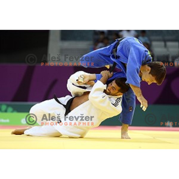 Andraz Jereb of Slovenia fights in Men\'s -66 kg at Judo Tournament in Heydar Aliyev Arena at First European Games Baku 2015 in European Games Park, Azerbaijan on June 25, 2015