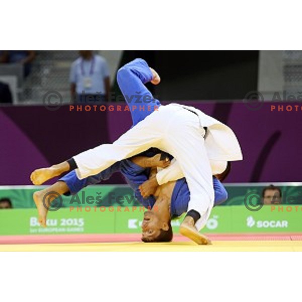 Andraz Jereb of Slovenia fights in Men\'s -66 kg at Judo Tournament in Heydar Aliyev Arena at First European Games Baku 2015 in European Games Park, Azerbaijan on June 25, 2015