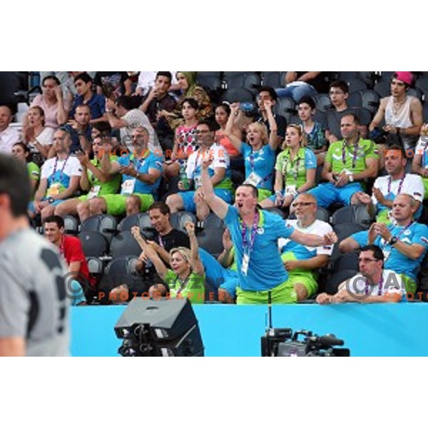 Quarterfinals of Women\'s basketball 3x3 between Slovenia and Switzerland at First European Games Baku 2015 in European Games Park, Azerbaijan on June 25, 2015