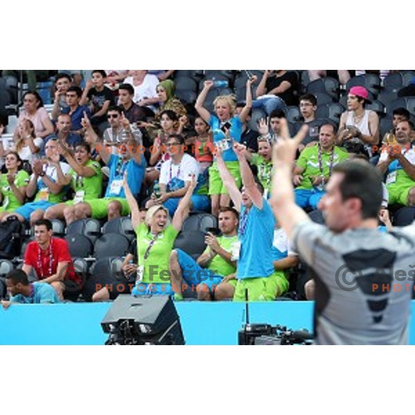Quarterfinals of Women\'s basketball 3x3 between Slovenia and Switzerland at First European Games Baku 2015 in European Games Park, Azerbaijan on June 25, 2015