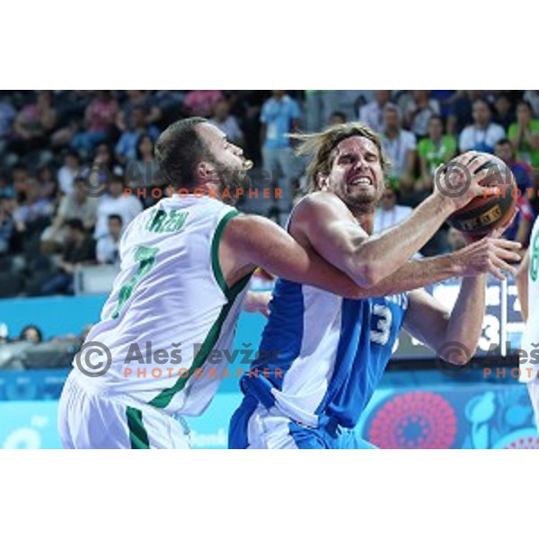 Quarterfinals of Men\'s basketball 3x3 between Slovenia and Greece at First European Games Baku 2015 in European Games Park, Azerbaijan on June 25, 2015