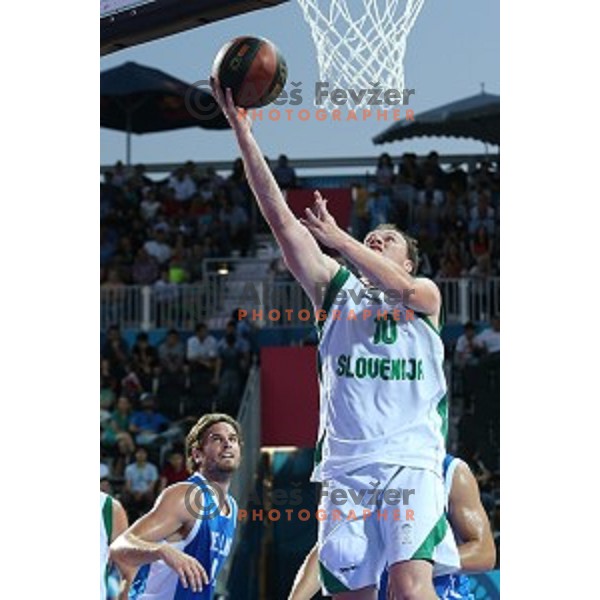 Quarterfinals of Men\'s basketball 3x3 between Slovenia and Greece at First European Games Baku 2015 in European Games Park, Azerbaijan on June 25, 2015