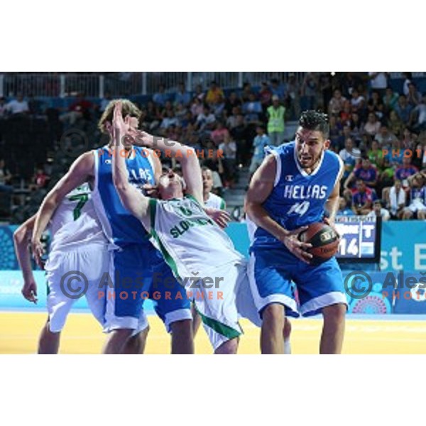 Quarterfinals of Men\'s basketball 3x3 between Slovenia and Greece at First European Games Baku 2015 in European Games Park, Azerbaijan on June 25, 2015