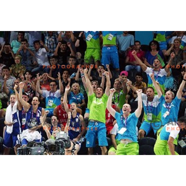 Quarterfinals of Men\'s basketball 3x3 between Slovenia and Greece at First European Games Baku 2015 in European Games Park, Azerbaijan on June 25, 2015